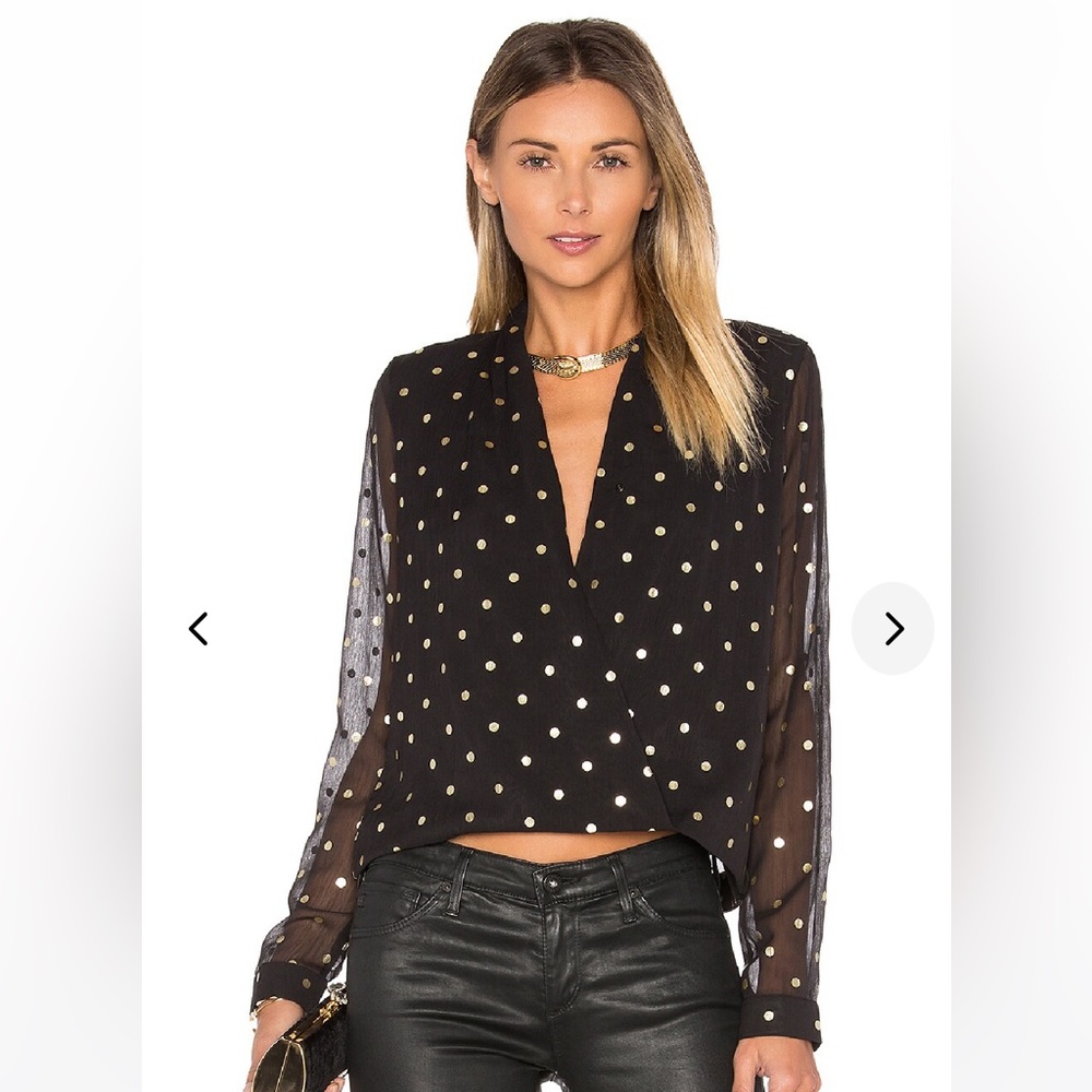 Lovers + Friends Whisper Top in Gold Dot